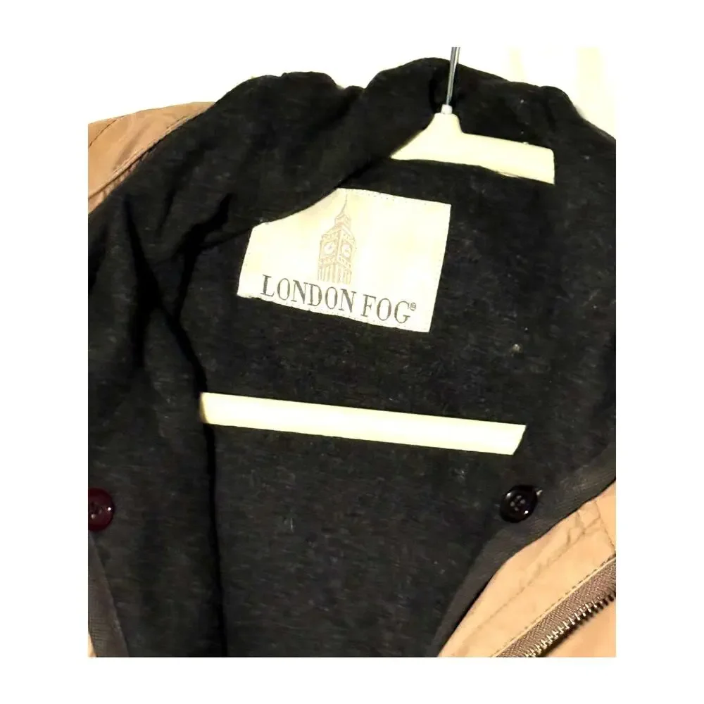 London Fog Insulated Field Jacket Men's M w/ hoodie and removeable wool lining